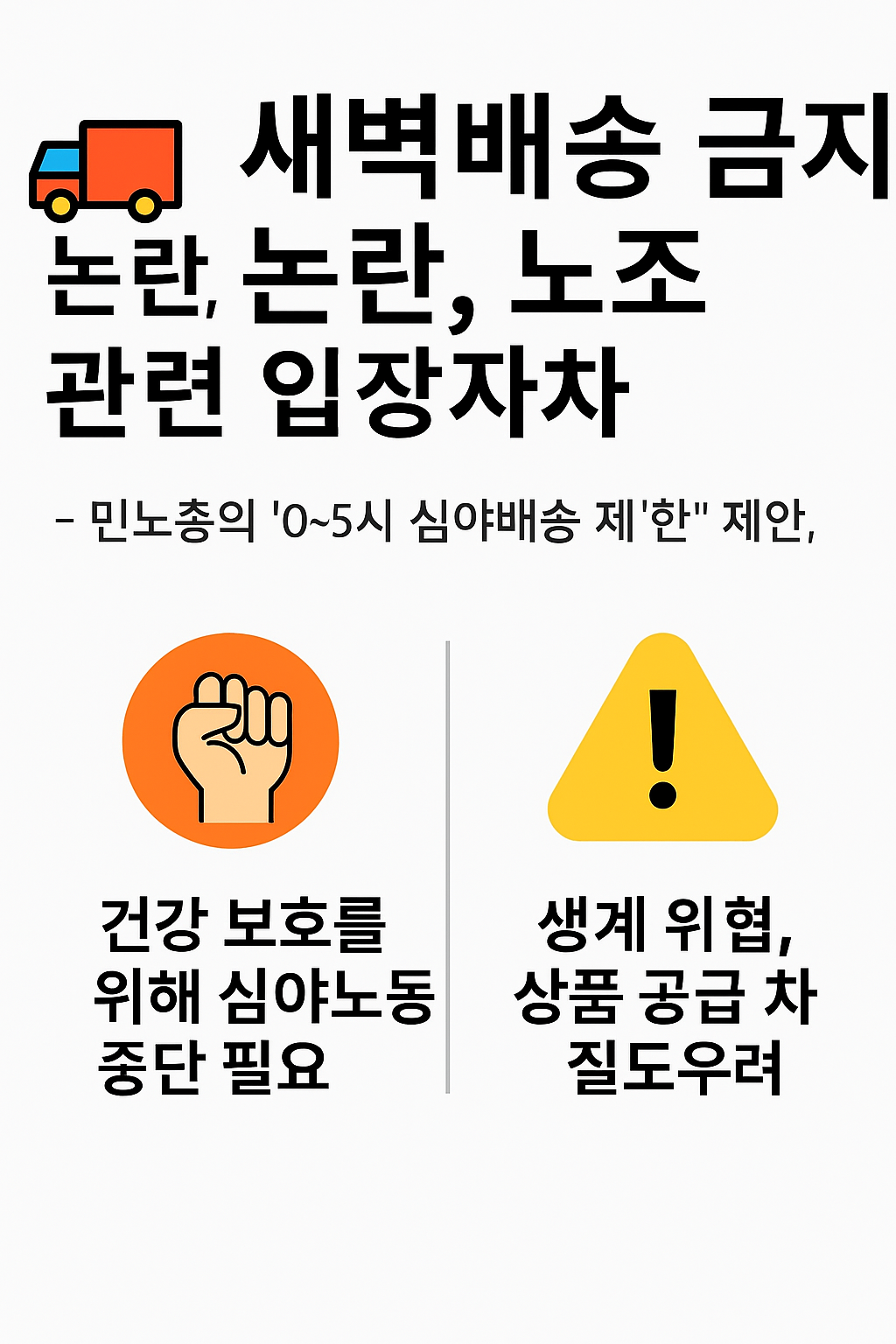 “새벽배송 금지 논란 관련 카드뉴스 이미지”